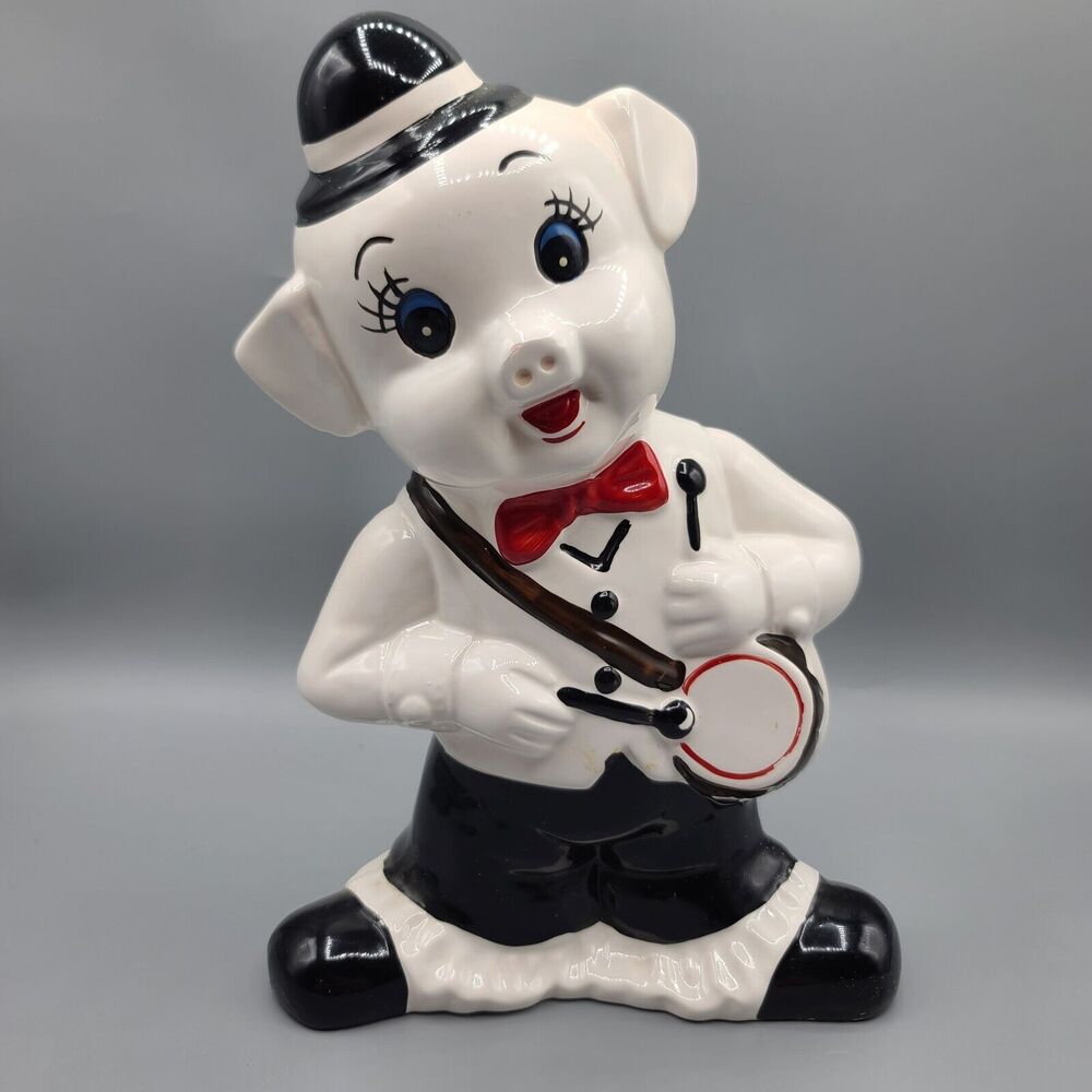 Vintage Drummer Boy Pig Piggy Bank Retro Vintage Made In Taiwan